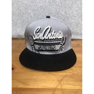 San Antonio Spurs Hat Cap Snap Back Gray NBA Basketball Hardwood Classics Mens